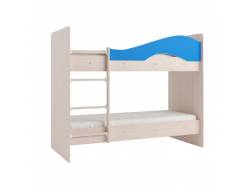 Двухъярусная кровать Мая без ящиков на щитах синий