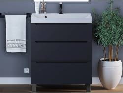 Тумба с раковиной Uperwood Tanos 3 ящика напольная 70 см черная