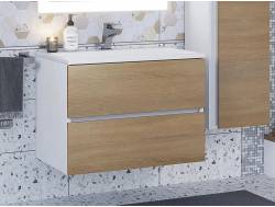 Тумба с раковиной Uperwood Barsa 70 см раковина белая-тумба белая/дуб сонома