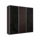 Шкаф-купе Прайм 3-х дверный 2100 два Стекла Черные/ДСП Венге