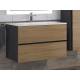 Тумба с раковиной Uperwood Barsa-Next черная/дуб сонома 80 см