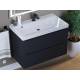 Тумба с раковиной Uperwood Tanos матовая черная 80 см