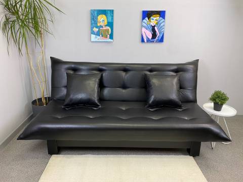 Диван Поло Стайл кожзам Black