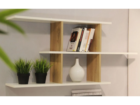 Полка Д-27 Белый-дуб крафт золотой