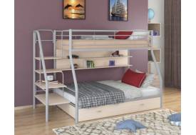 Двухъярусная кровать Толедо 1 ПЯ серый молочный