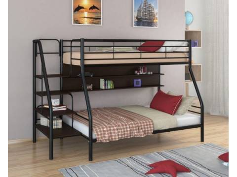 Двухъярусная кровать Толедо 1П черный венге