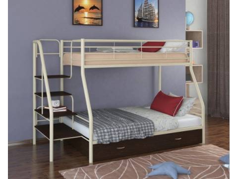 Двухъярусная кровать Толедо 1Я слоновая кость венге