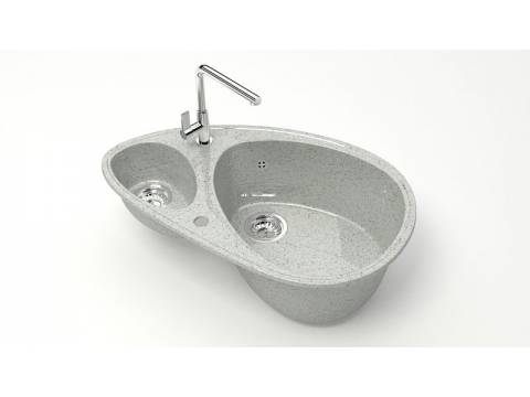 Мойка овал 1,5чаши Эмма Z13Q10 светло-серый