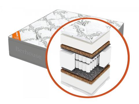 Матрас 140х190 Mega mult кокос ППУ 20 MultiPocket Gray Night