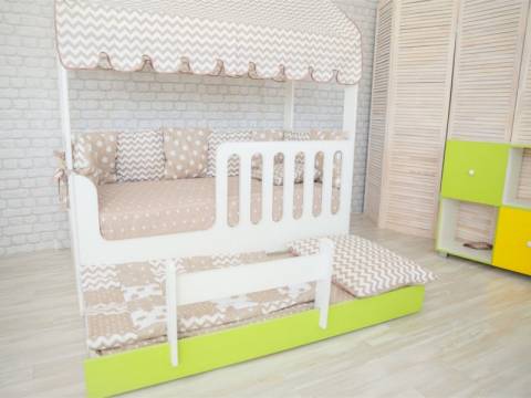 Выкатная кровать Домик с выдвижным местом выкатная