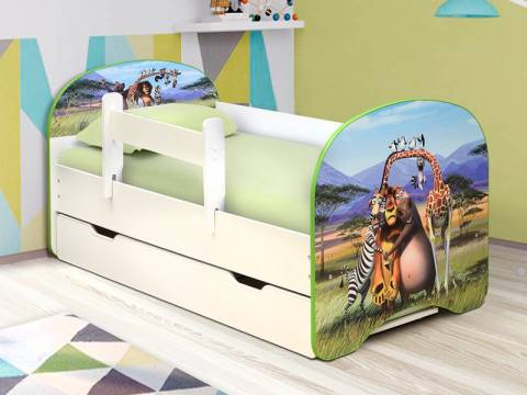 Кровать детская с фотопечатью с 1 ящиком Африка