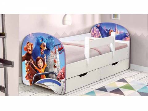 Кровать детская с фотопечатью с 2-мя ящиками Парк развлечений