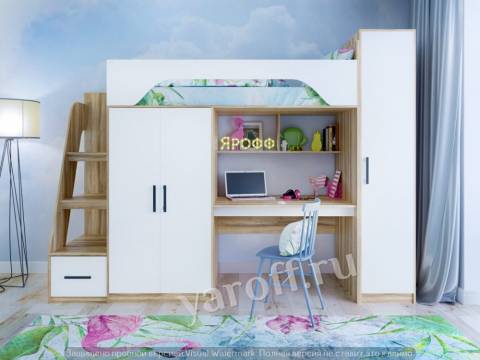 Кровать Тея ясень/белый