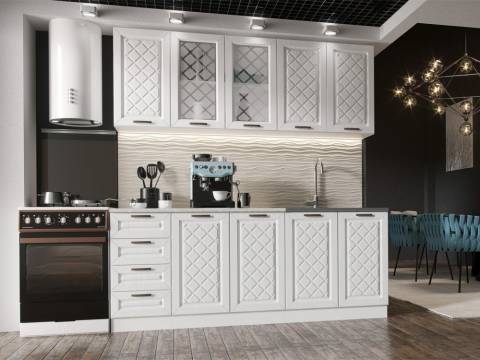 Кухня Агава МДФ 2000 акация белая