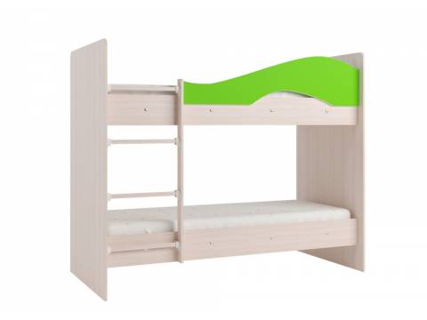 Двухъярусная кровать Мая без ящиков на щитах-Лайм