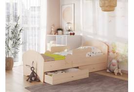 Кровать Мозаика с бортиками и ящиком млечный дуб