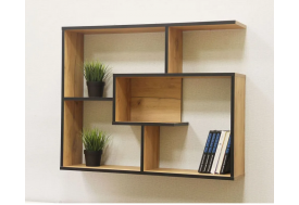 Полка Орион Дуб крафт золотой/черный