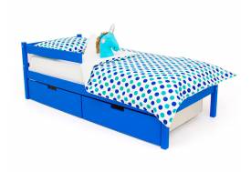 Кровать Svogen classic с ящиками и бортиком синий