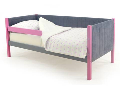 Кровать-тахта мягкая Svogen с бортиком лаванда-графит