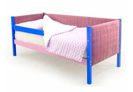 Кровать-тахта мягкая Svogen с бортиком синий-лаванда