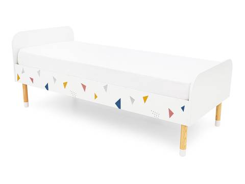 Кровать Stumpa Классика с рисунком Треугольники желтый, синий, розовый