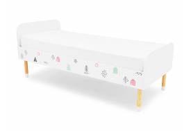 Кровать Stumpa Классика с рисунком Домики розовый, бирюзовый