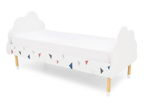 Кровать Stumpa Облако с рисунком Треугольники розовый, синий