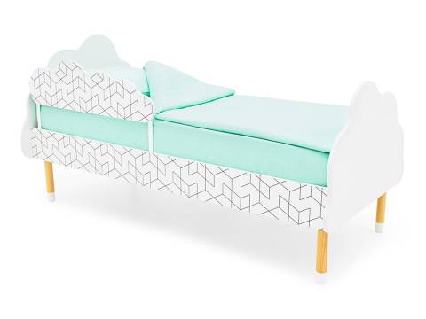 Кровать Stumpa Облако с бортиком рисунок Кубики