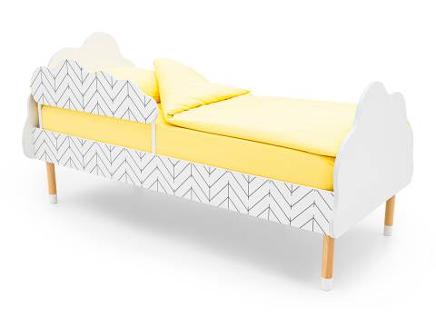 Кровать Stumpa Облако с бортиком рисунок Ёлочки