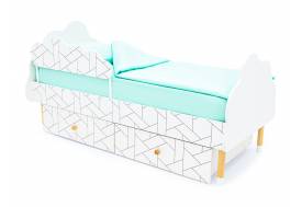 Кровать Stumpa Облако бортик и ящики рисунок Мозаика