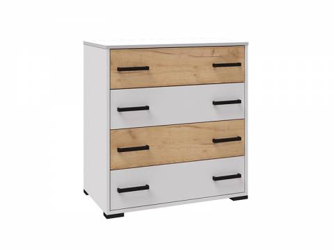 Комод Лючия белый/дуб крафт золотой