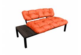 Диван Дачный со столиком оранжевая подушка