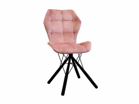 Стул Бабочка паутинка пудровый, черные ножки