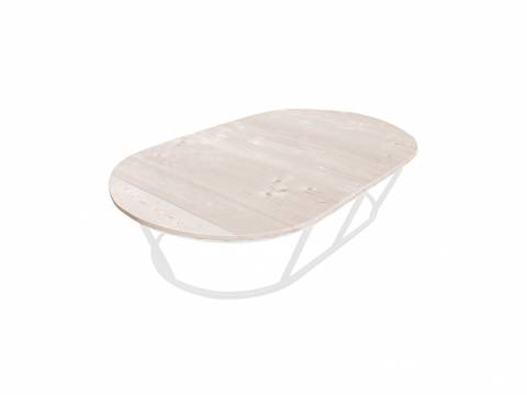 Стол Мамасан овальный без ротанга белый