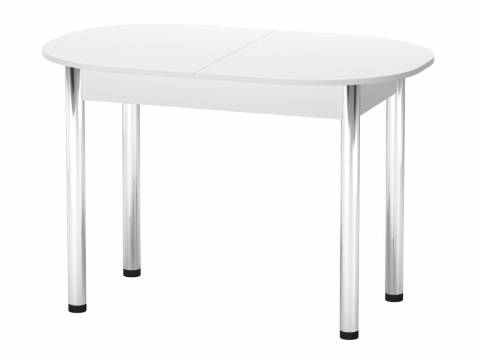 Стол раздвижной Универсальный Пластик Хром белый глянец