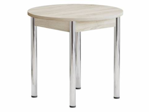 Стол Круглый ЛДСП дуб сонома Хром