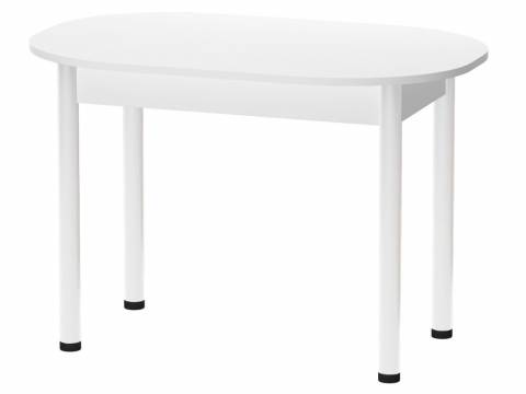 Стол Овальный Пластик Хром белый глянец