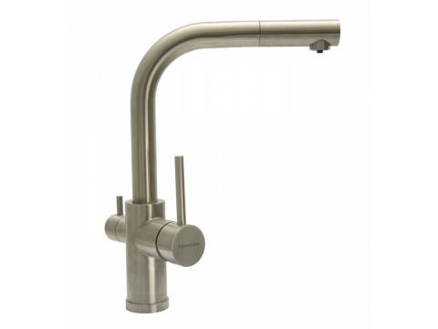 Смесители Florentina Кристалл с выдвижным изливом нержавеющая сталь