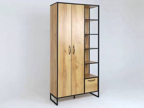 Шкаф с полками Виртон 2 Дуб Крафт Золотой