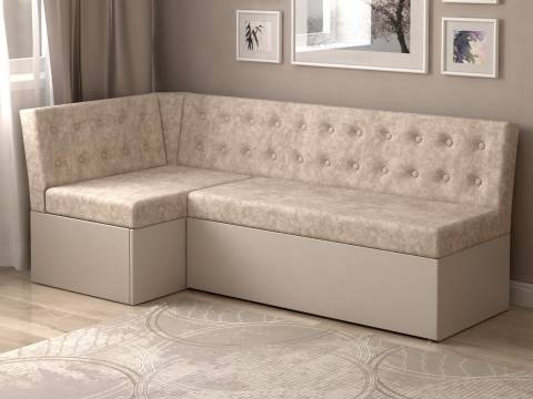 Скамья угловая со спальным местом Олимп Микровелюр бежевый