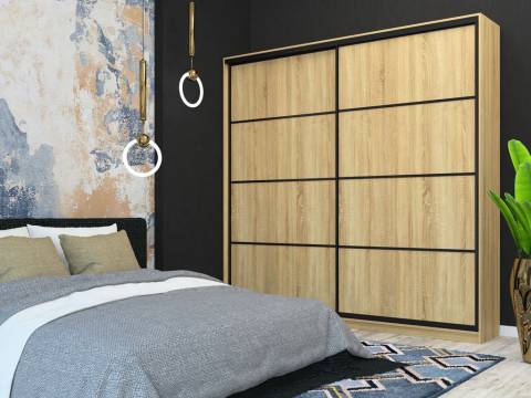 Шкаф-купе Лофт Шк24-47 2400 глубина 470 фасад ЛДСП 3Г