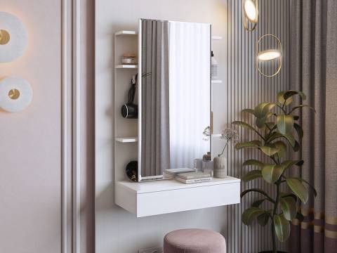 Трюмо Арина белый рамух