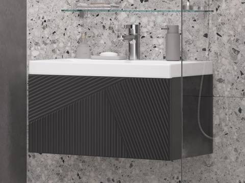 Тумба с раковиной Edge 70 подвесной графит