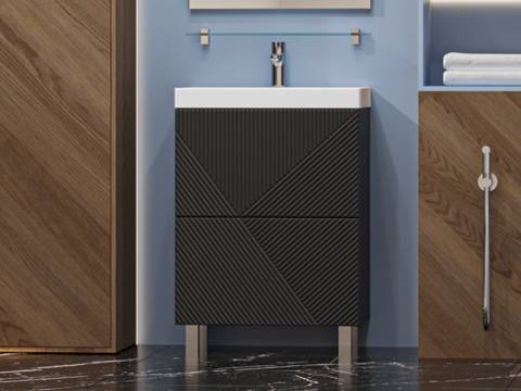 Тумба с раковиной Edge 60 напольный графит