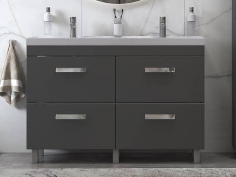 Тумба с раковиной Orlando 120 напольная серый