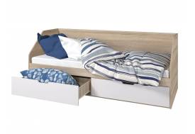 Кровать 800 2 ящика Анталия Белый софт