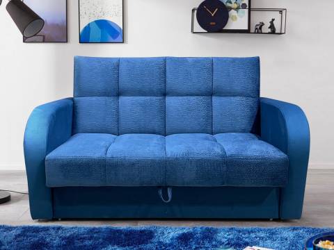 Диван Рэй Клетка 1200х2000 Vivaldi синий велюр