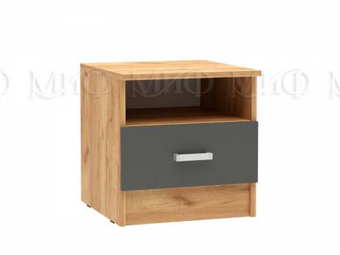 Тумба прикроватная Мартина Графит, Дуб крафт