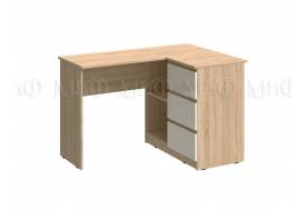 Стол угловой Челси Белый глянец, дуб сонома