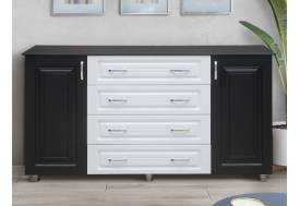 Комод №7 МДФ черный матовый, смола белая матовый